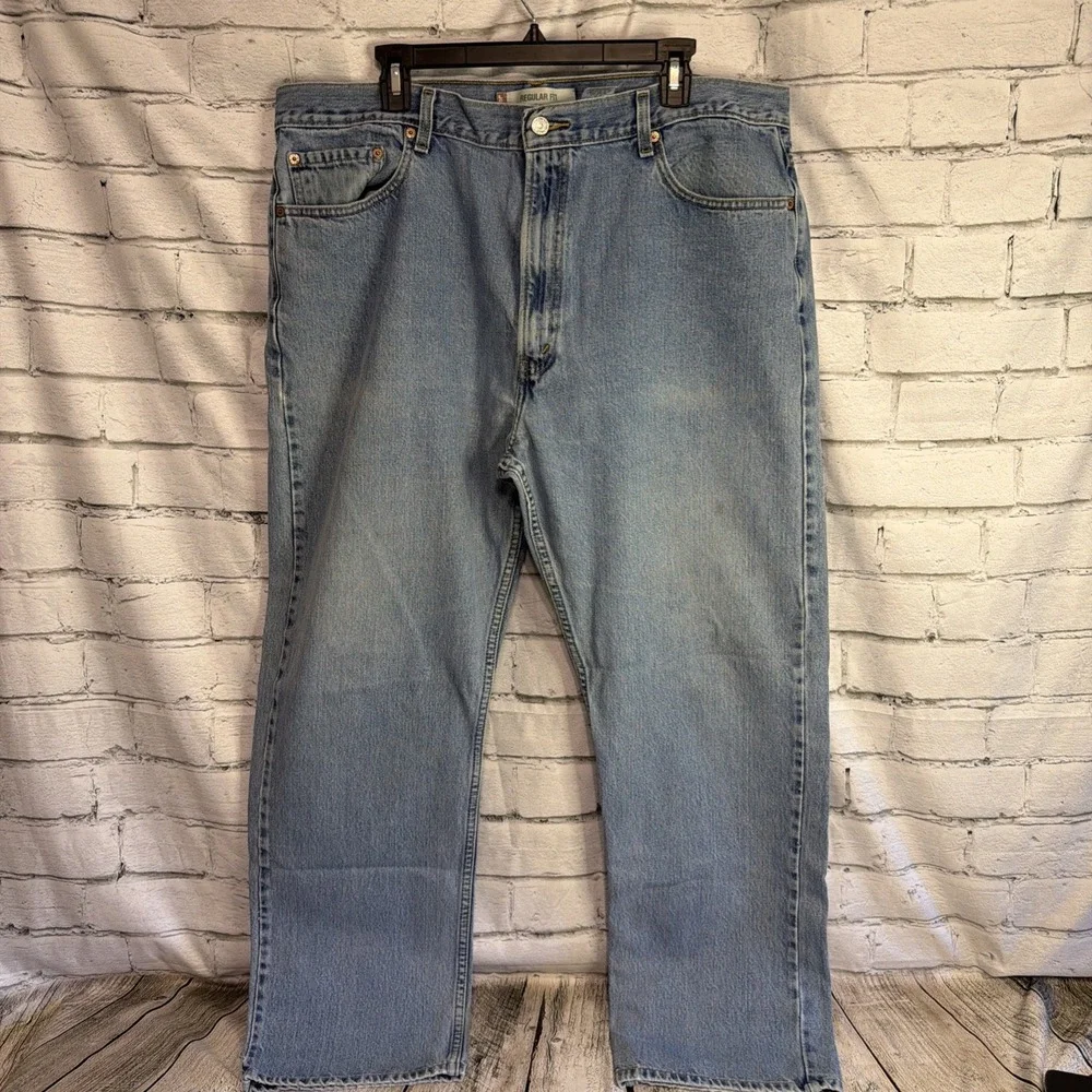 Levi's 505 Men's Jeans W42 L32 Straight Leg Zip Fly Light Wash Y2K